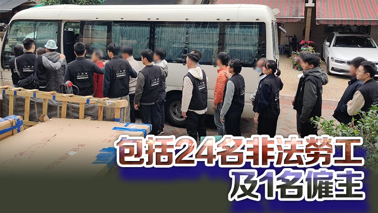 入境處全港多區打擊非法勞工 拘捕25人 