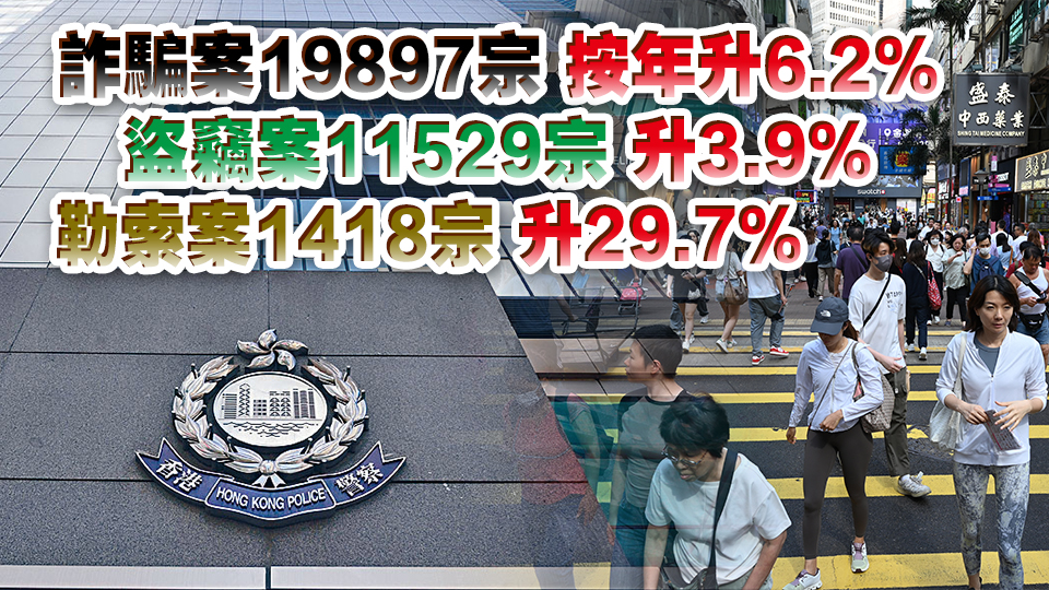 本港上半年錄45315宗罪案 按年升5.6% 破案率26.3%