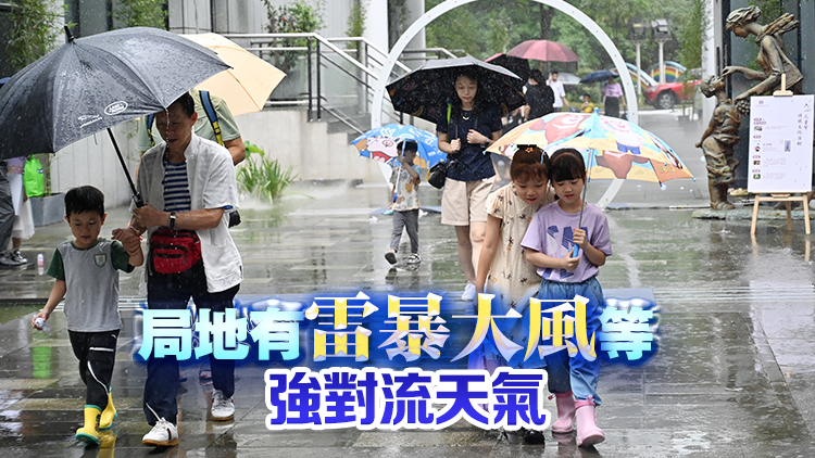 暴雨藍色預警：廣東東南部沿海等地部分地區有大暴雨